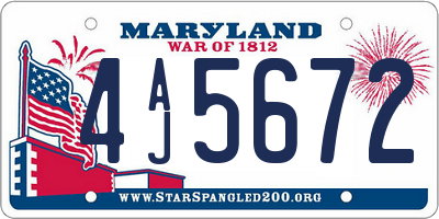 MD license plate 4AJ5672