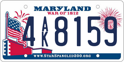 MD license plate 4AK8159