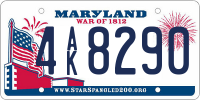 MD license plate 4AK8290