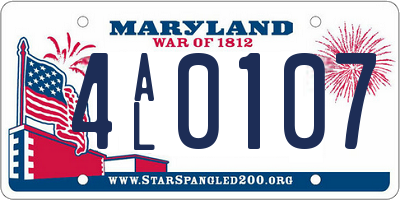 MD license plate 4AL0107