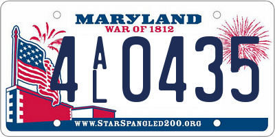 MD license plate 4AL0435