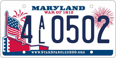 MD license plate 4AL0502