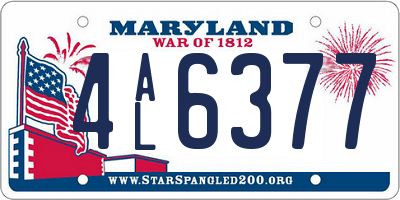 MD license plate 4AL6377