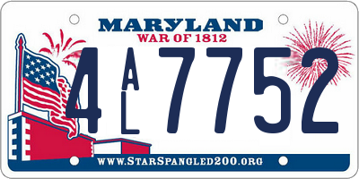 MD license plate 4AL7752