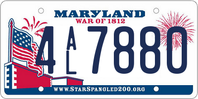 MD license plate 4AL7880