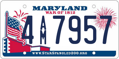 MD license plate 4AM7957