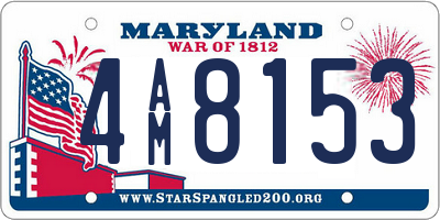 MD license plate 4AM8153