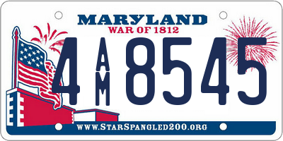 MD license plate 4AM8545