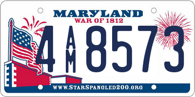 MD license plate 4AM8573