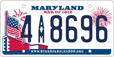 MD license plate 4AM8696
