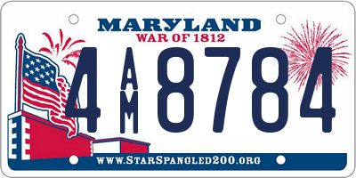 MD license plate 4AM8784