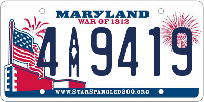 MD license plate 4AM9419