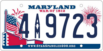 MD license plate 4AM9723