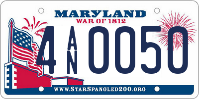 MD license plate 4AN0050