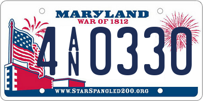 MD license plate 4AN0330