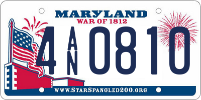 MD license plate 4AN0810