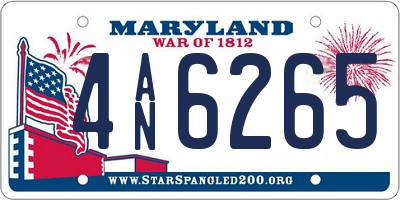 MD license plate 4AN6265