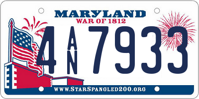 MD license plate 4AN7933