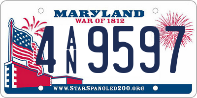 MD license plate 4AN9597
