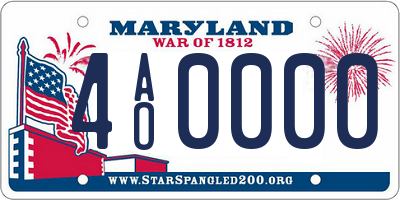 MD license plate 4AO0000