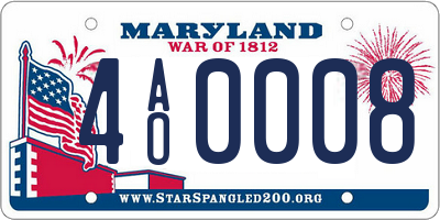 MD license plate 4AO0008