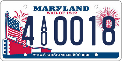 MD license plate 4AO0018