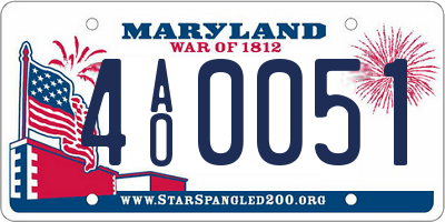 MD license plate 4AO0051