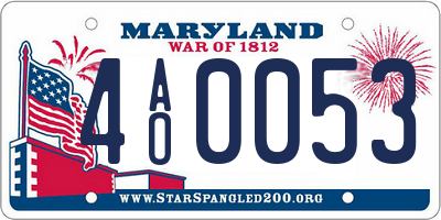 MD license plate 4AO0053