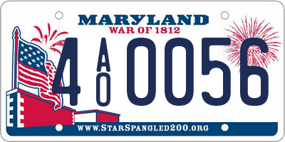 MD license plate 4AO0056