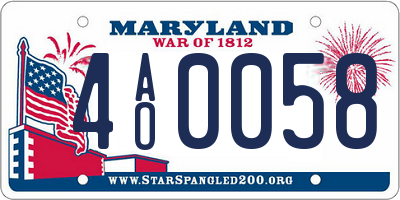 MD license plate 4AO0058