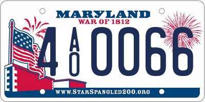 MD license plate 4AO0066