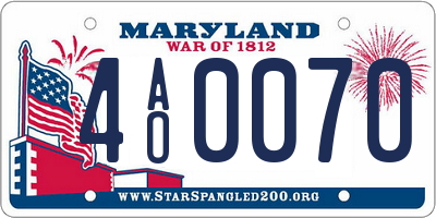 MD license plate 4AO0070