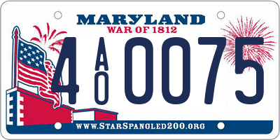 MD license plate 4AO0075