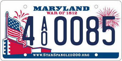MD license plate 4AO0085