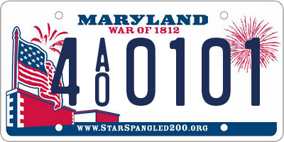 MD license plate 4AO0101