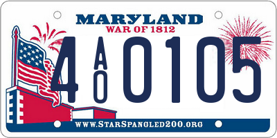 MD license plate 4AO0105