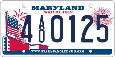 MD license plate 4AO0125