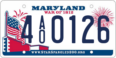 MD license plate 4AO0126