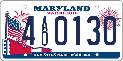 MD license plate 4AO0130