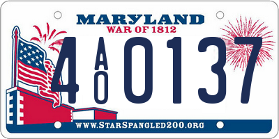 MD license plate 4AO0137