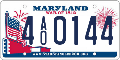 MD license plate 4AO0144
