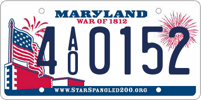 MD license plate 4AO0152