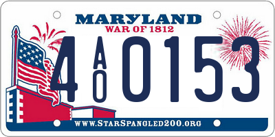 MD license plate 4AO0153