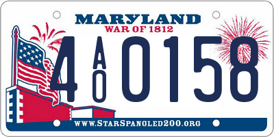 MD license plate 4AO0158