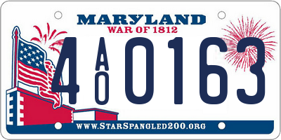 MD license plate 4AO0163