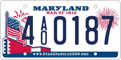 MD license plate 4AO0187