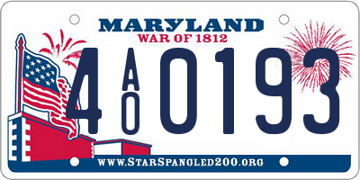 MD license plate 4AO0193
