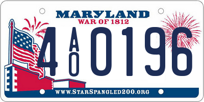 MD license plate 4AO0196