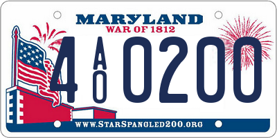 MD license plate 4AO0200