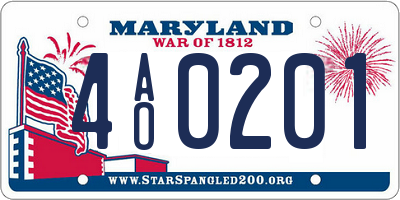 MD license plate 4AO0201